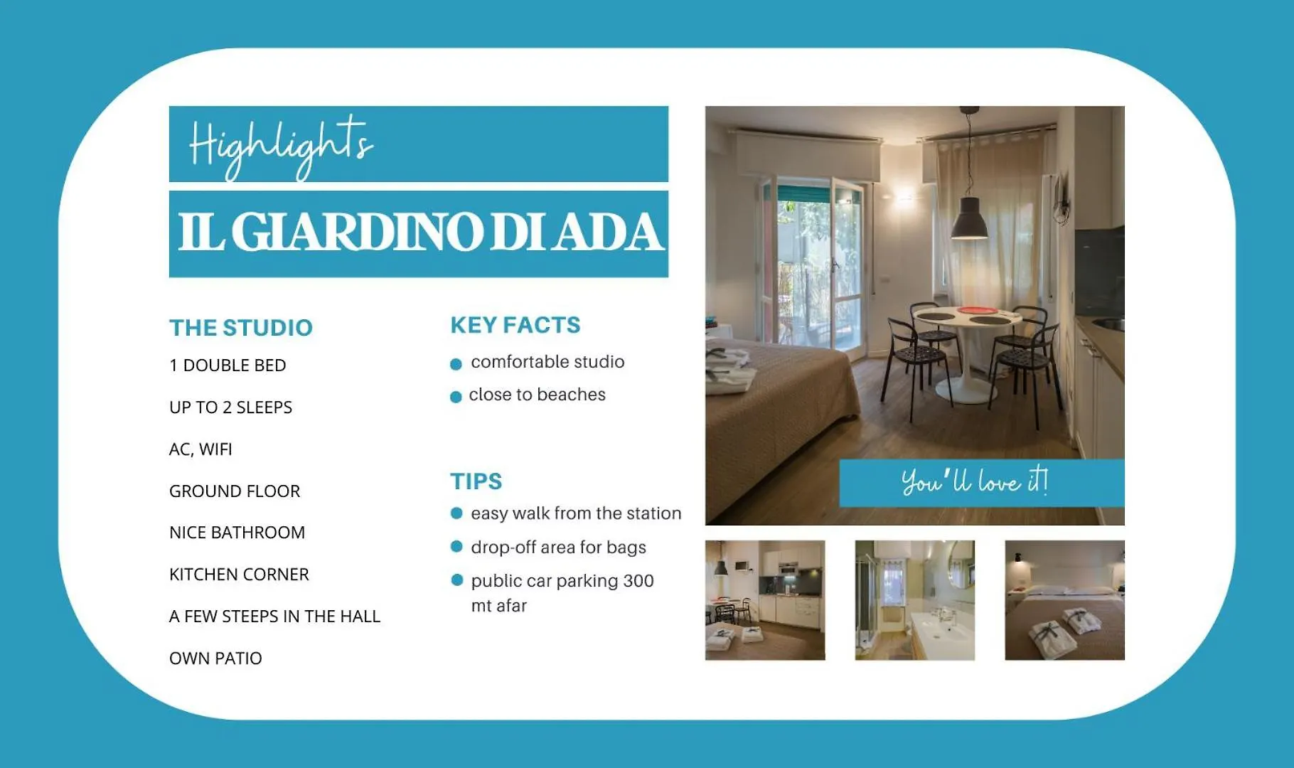 מונטרוסו אל מארה Il Giardino Di Ada Ground Floor Studio With Ac And Patio דירה מונטרוסו אל מארה